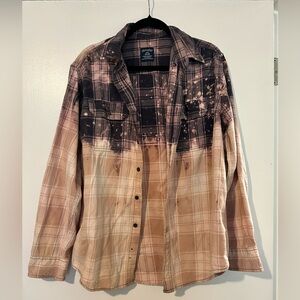 Faded Glory Long Sleeve Flannel Tie Dye